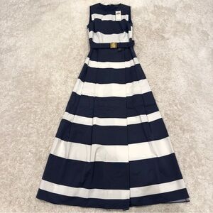 Ralph Lauren Striped Belted Faille Gown